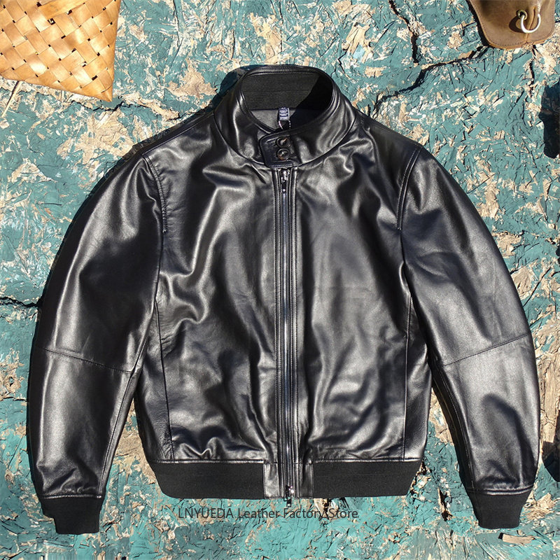 Harrington Jacket - Men Soft Italian Imported Sheepskin Genuine
