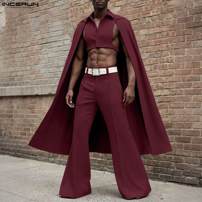 Mens Fashion Streetwear - INCERUN Men Sets Solid Color Lapel