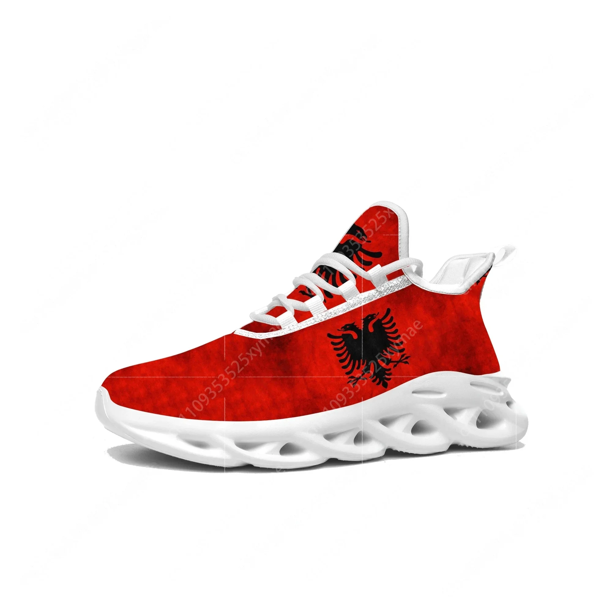 Men'S Fashion Running Shoes - Albanian Flag Flats Sneakers Mens Womens