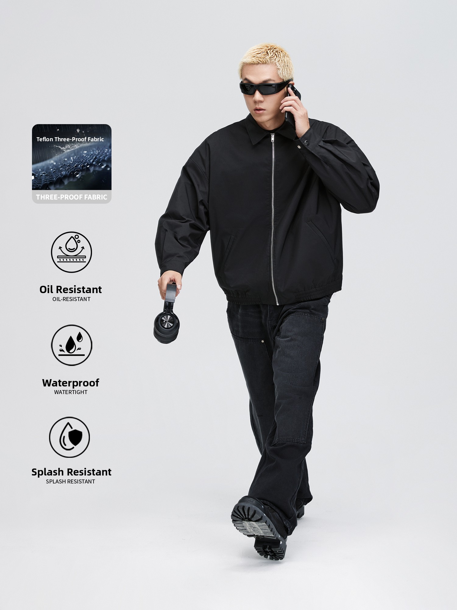 Harrington Jacket - Cleanfit Casual Wide Fitness Jacket Fear