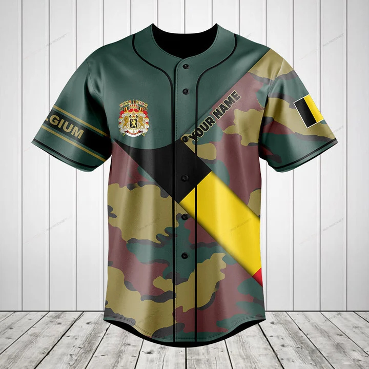 Men'S Fashion Names - Custom Name Belgium Flag Camouflage Graphic