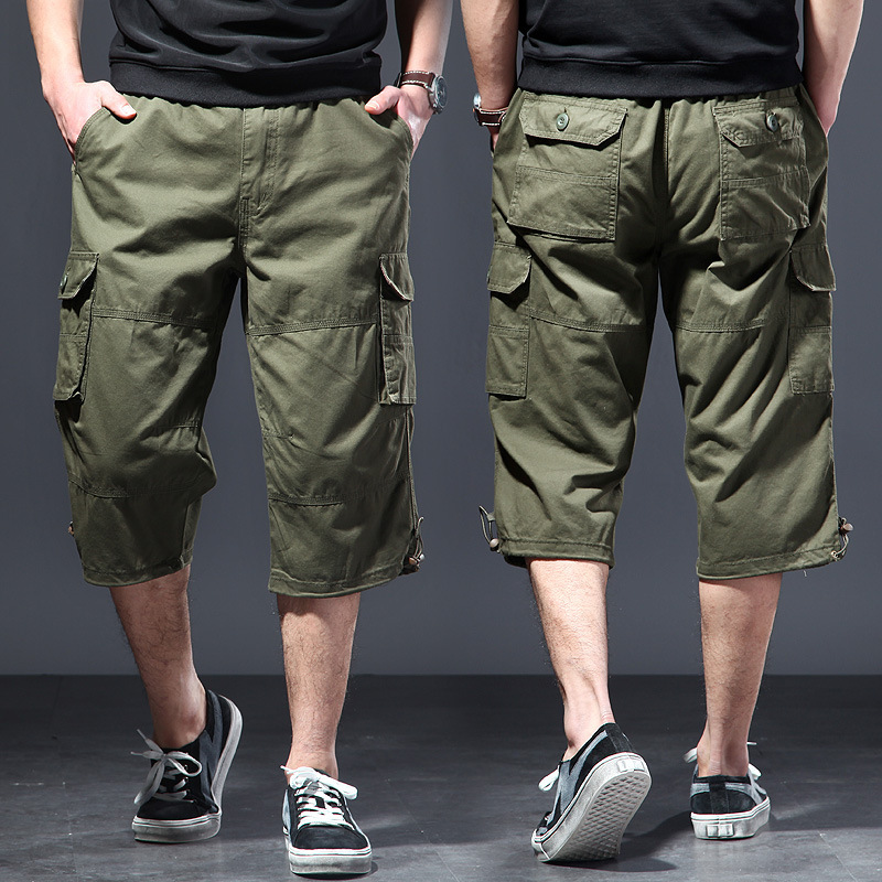 Men'S Fashion Overalls - Men's Cotton 3/4 Pants Loose Plus