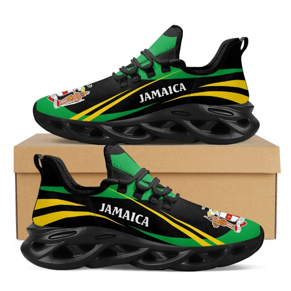 Men'S Fashion Running Shoes - Jamaica Flag Print Shoes Men Sneakers