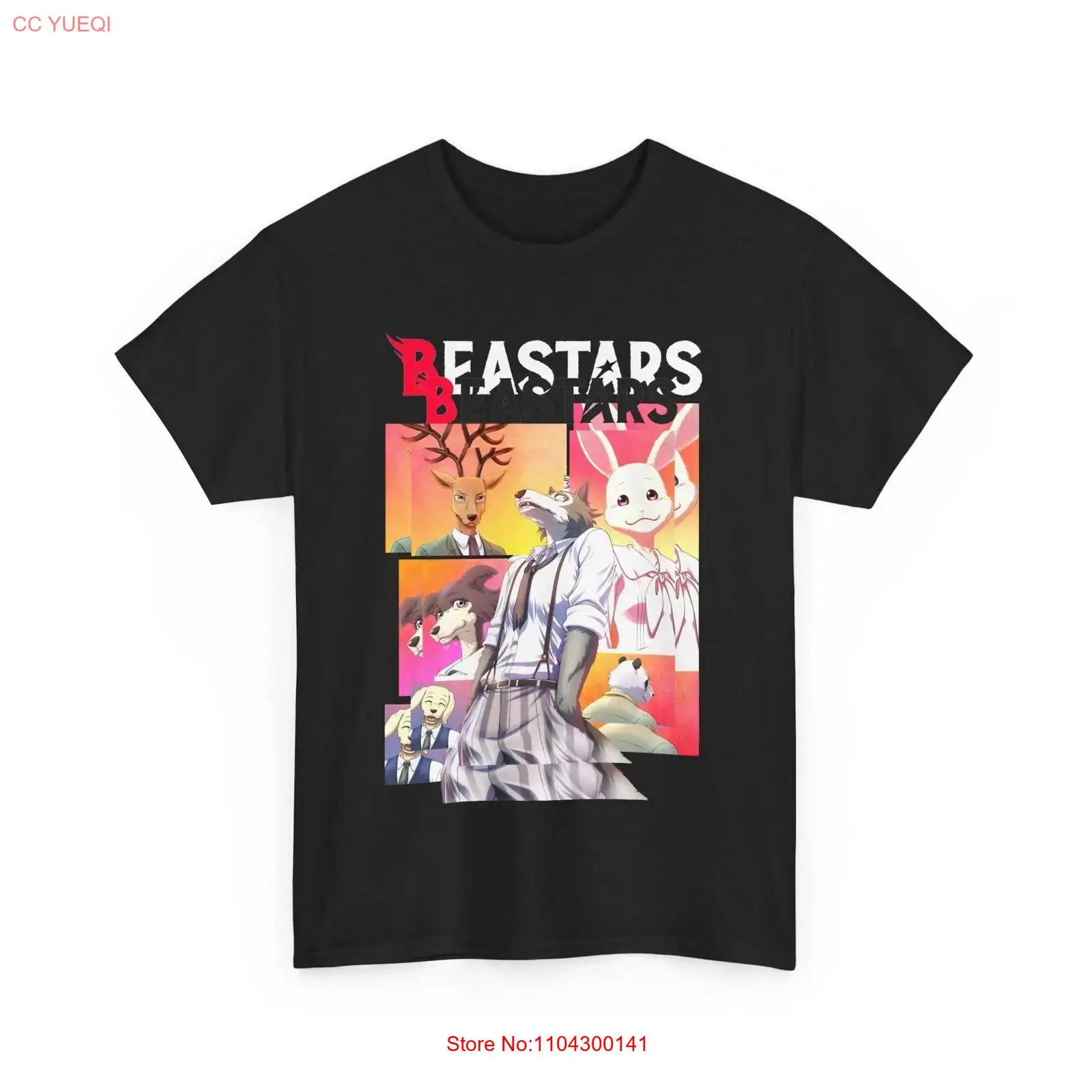 Men'S Fashion Everyday - Anime Beastars Legoshi Black T Shirt