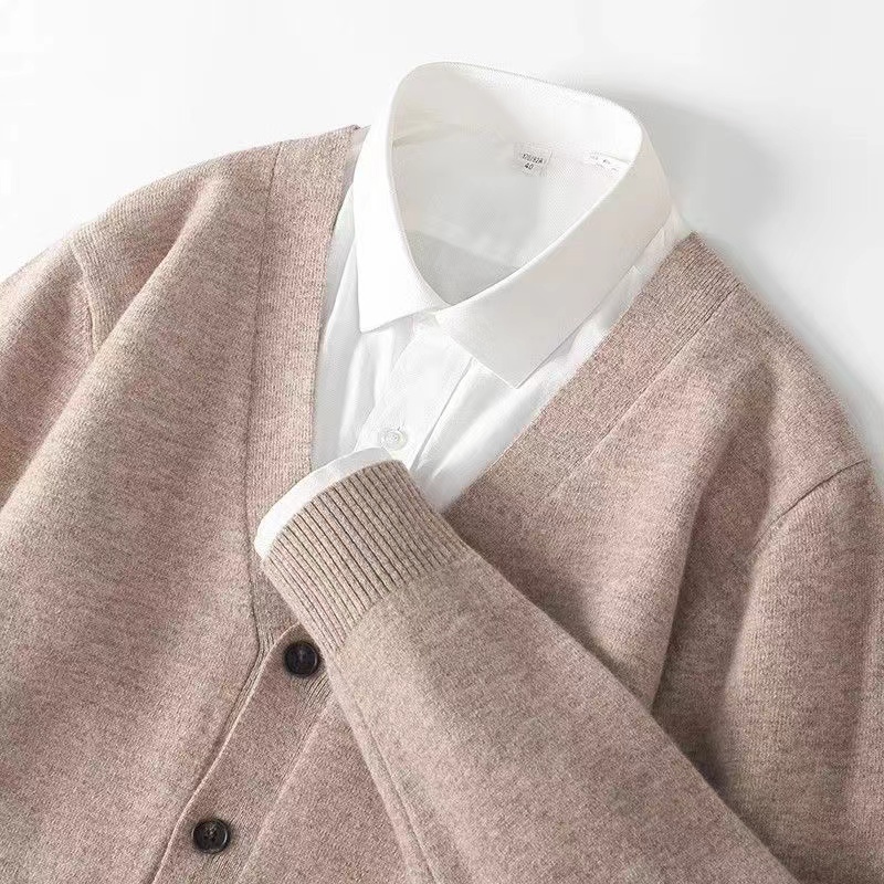 Men'S Fashion V Neck Sweater - 2024 Autumn/Winter New Men's Business and