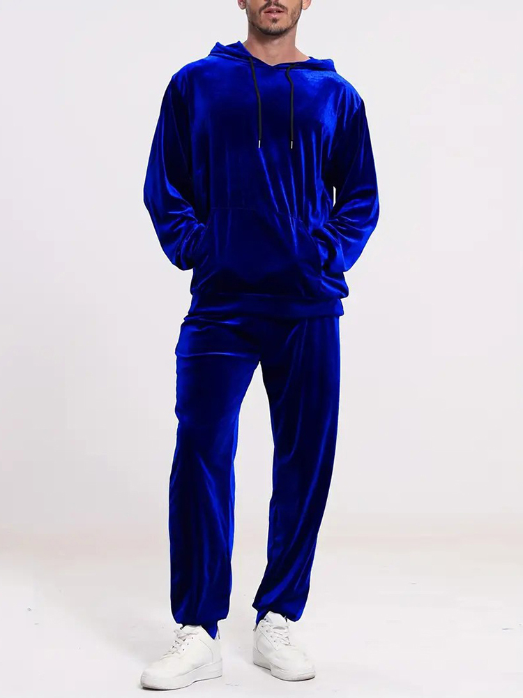 Men Fashion Vintage - Fashion Solid Color Velvet Two Piece