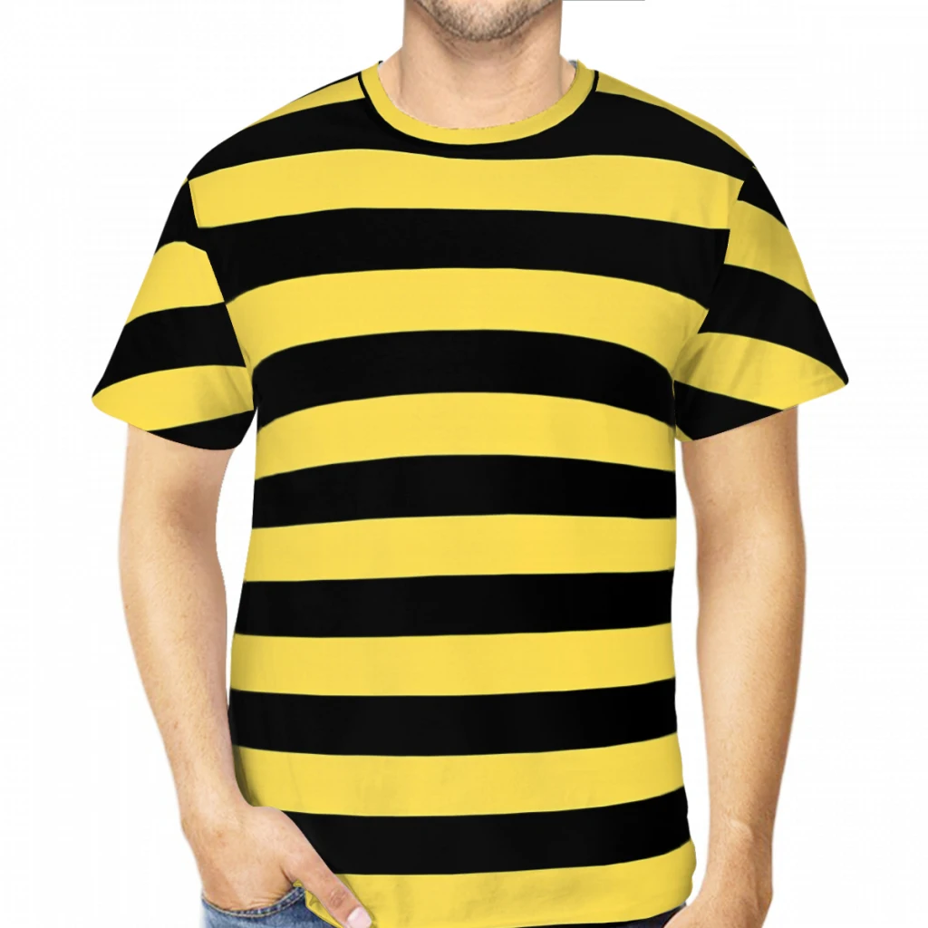 Men'S Fashion Aesthetics - Black Yellow Striped Bee T-Shirt for