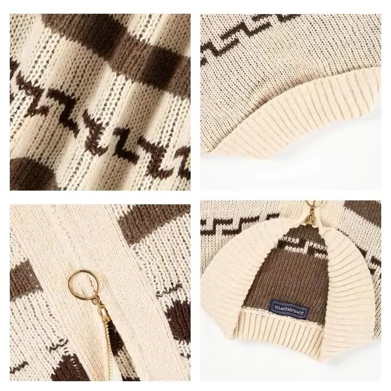 Men'S Fashion V Neck Sweater - Men's Winter Sweater Cardigan Vintage Jacquard