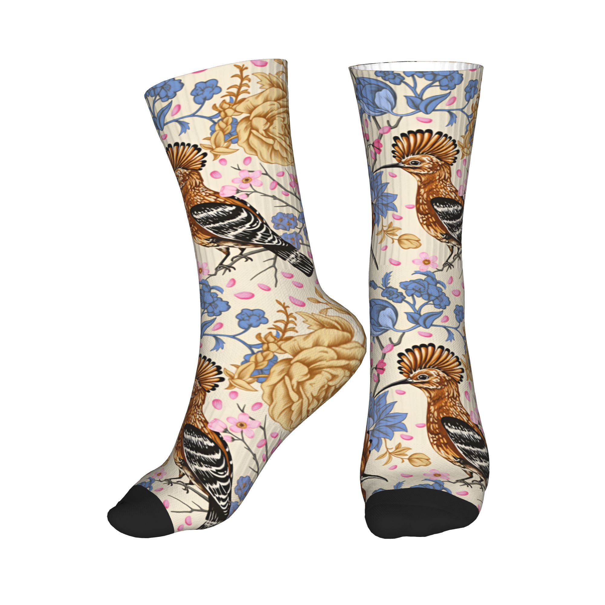 Men Fashion Vintage - Hoopoe Bird Blue Peony Vintage Floral