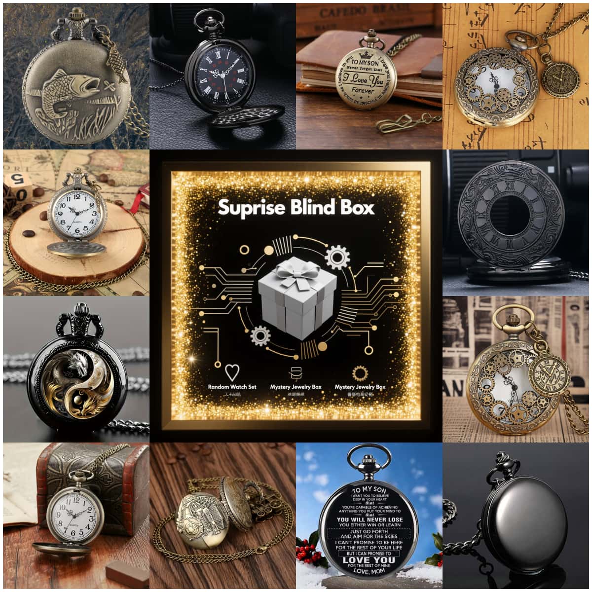 1PC Surprise Mystery Watch Bli - Men Fashion Vintage 评论和价格