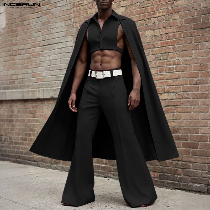 INCERUN Men Sets Solid Color L - Mens Fashion Streetwear 评论和价格