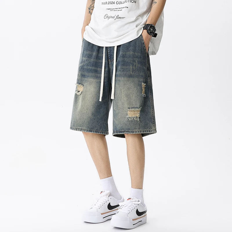 Summer Thin Denim Shorts Men's - Men'S Fashion Overalls 评论和价格