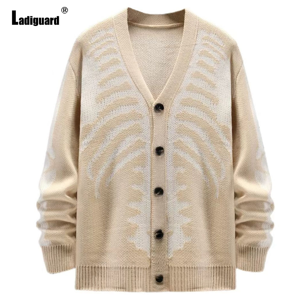 Ladiguard Men Retro Knitted Sw - Men'S Fashion V Neck Sweater 评论和价格