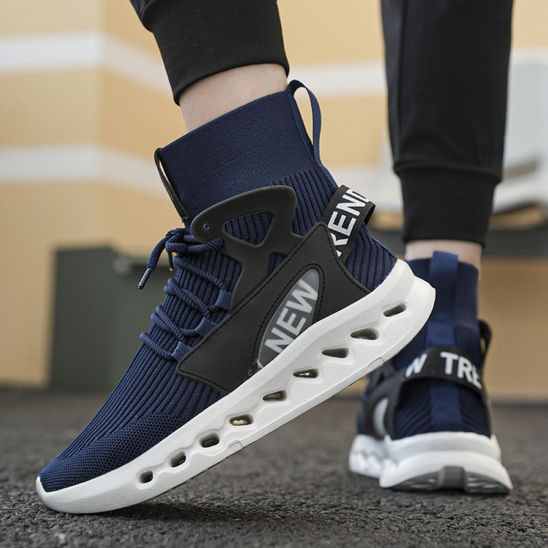 Trendy Men High Top Sock Shoes - Men'S Fashion Running Shoes 评论和价格