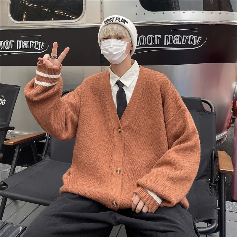 2024 Autumn Winter Lazy Fashio - Men'S Fashion V Neck Sweater 评论和价格