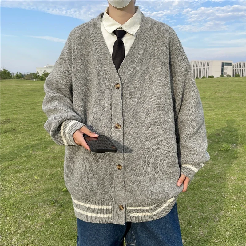 2024 Autumn Winter Lazy Fashio - Men'S Fashion V Neck Sweater 评论和价格
