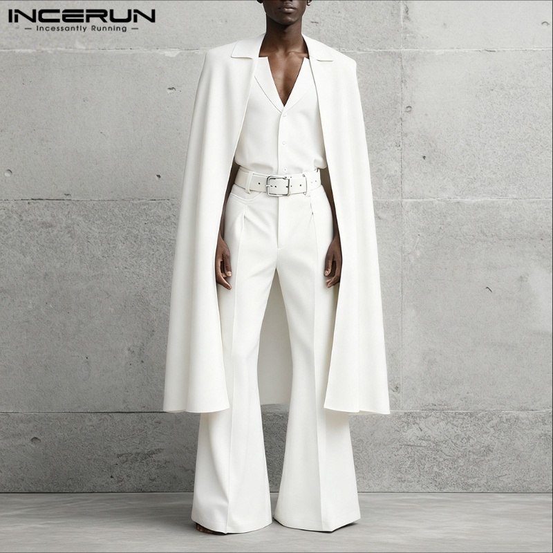 INCERUN Men Sets Solid Color L - Mens Fashion Streetwear 评论和价格