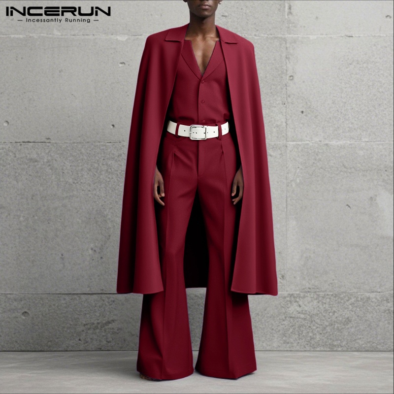 INCERUN Men Sets Solid Color L - Mens Fashion Streetwear 评论和价格