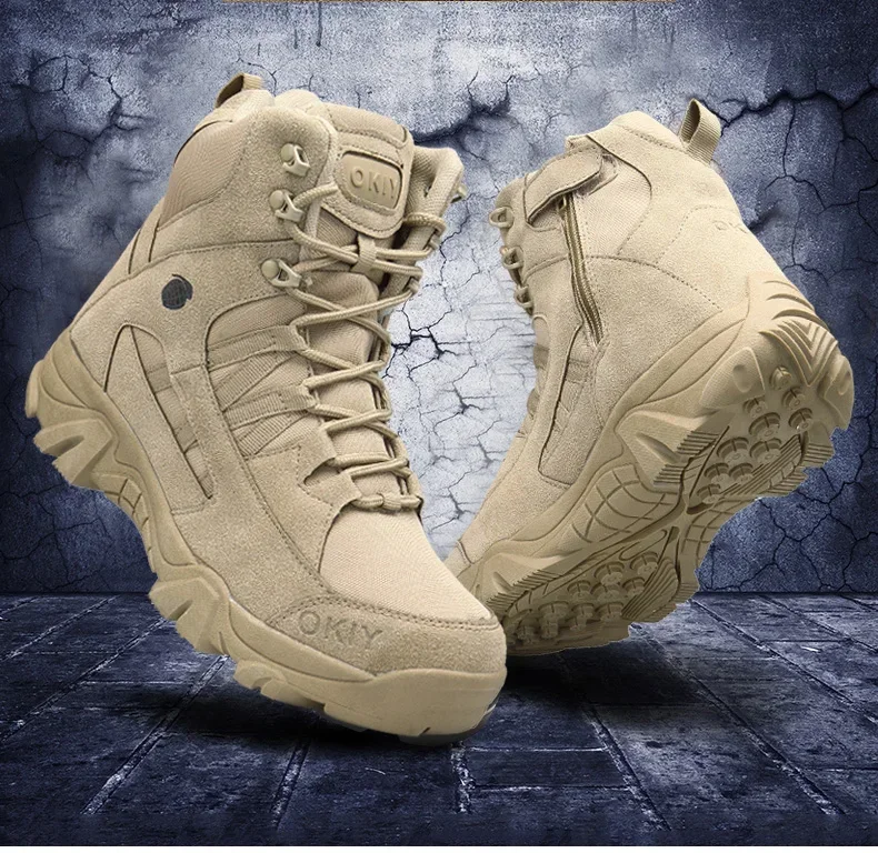 Outdoor Leather Hiking Shoes M - Mens Fashion Combat Boots 评论和价格