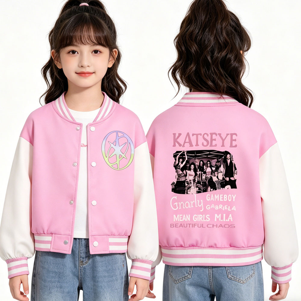 KATSEYE Printing Kids Short Ba - Varsity Jacket Letterman 评论和价格
