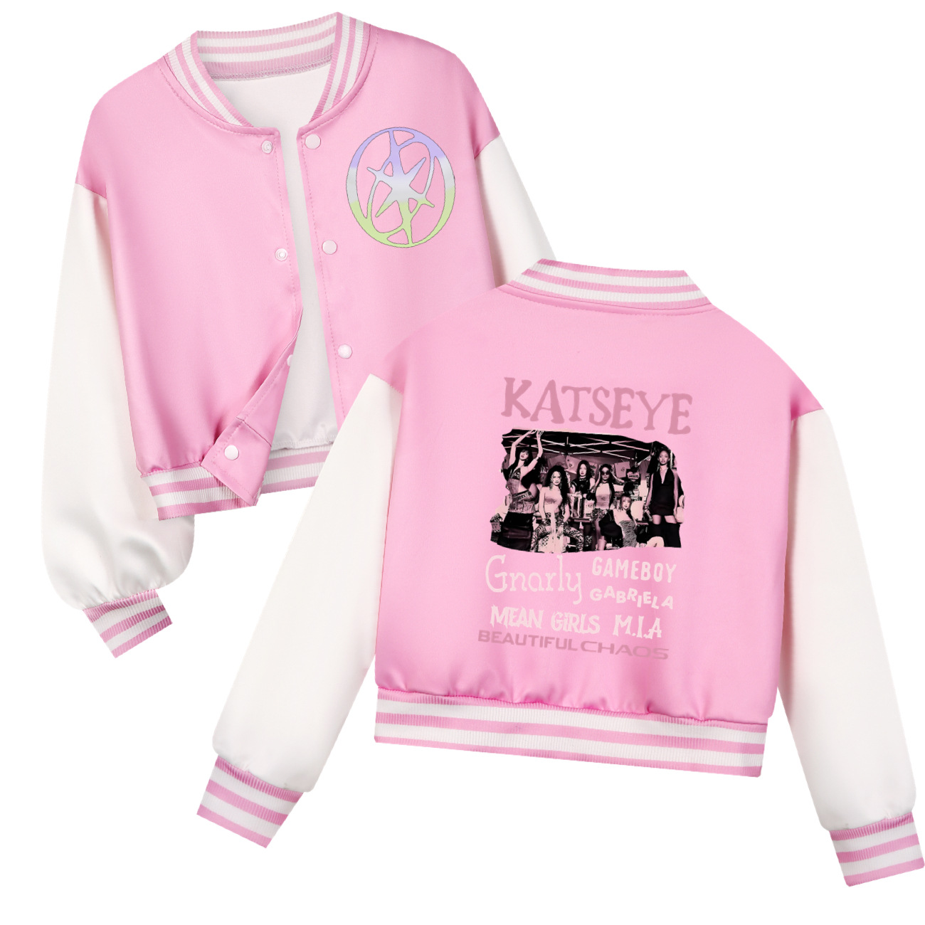 KATSEYE Printing Kids Short Ba - Varsity Jacket Letterman 评论和价格