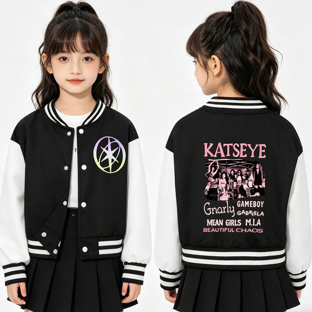 KATSEYE Printing Kids Short Ba - Varsity Jacket Letterman 评论和价格