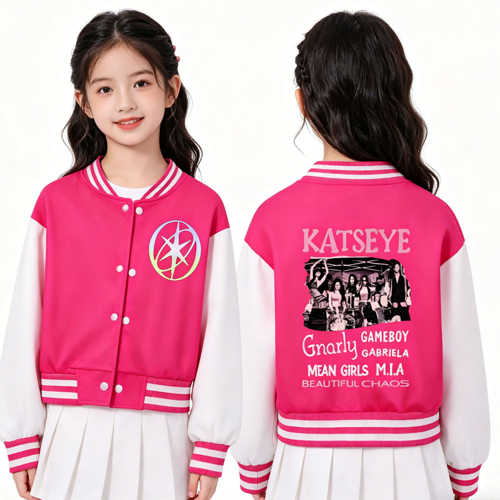 KATSEYE Printing Kids Short Ba - Varsity Jacket Letterman 评论和价格
