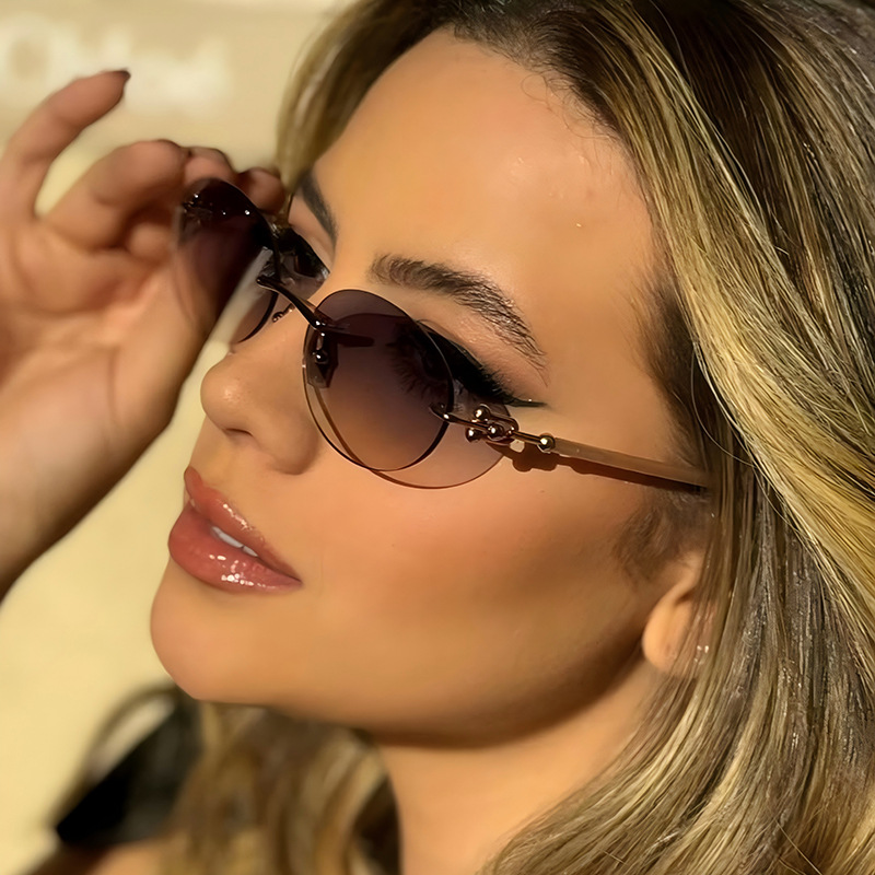 New Metal Frameless Oval Woman - Men'S Fashion Model 评论和价格