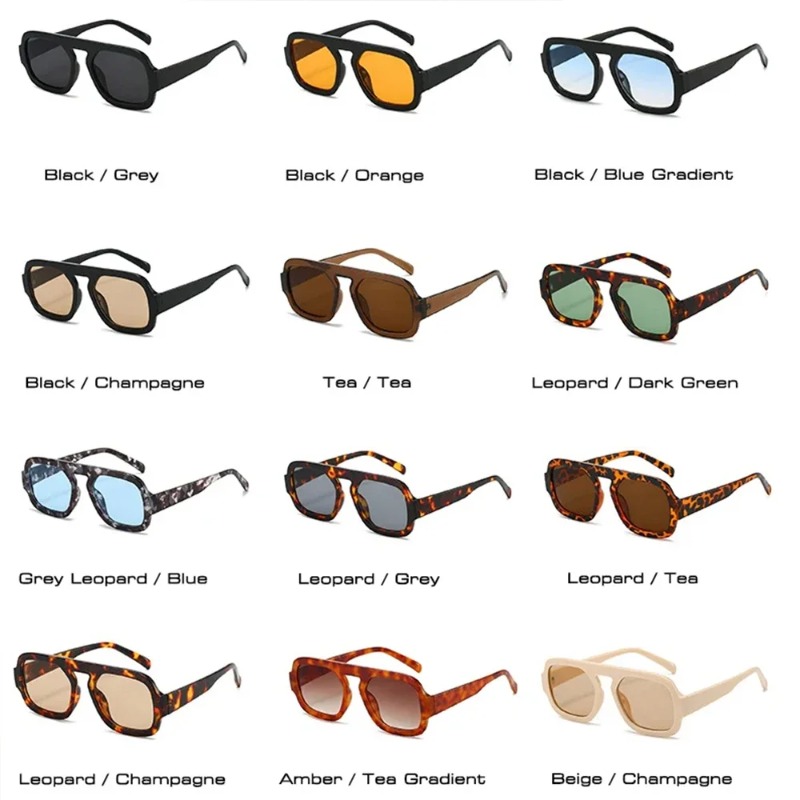 Retro Square Sunglasses Women  - Men'S Fashion Model 评论和价格