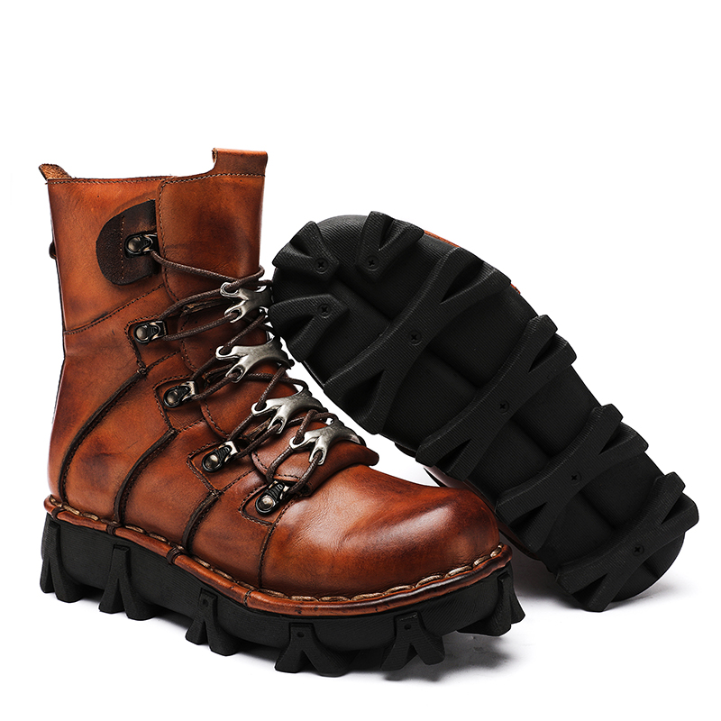 Fashion Men's Cowhide Genuine  - Mens Fashion Combat Boots 评论和价格