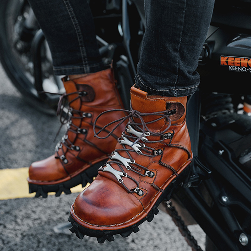 Fashion Men's Cowhide Genuine  - Mens Fashion Combat Boots 评论和价格