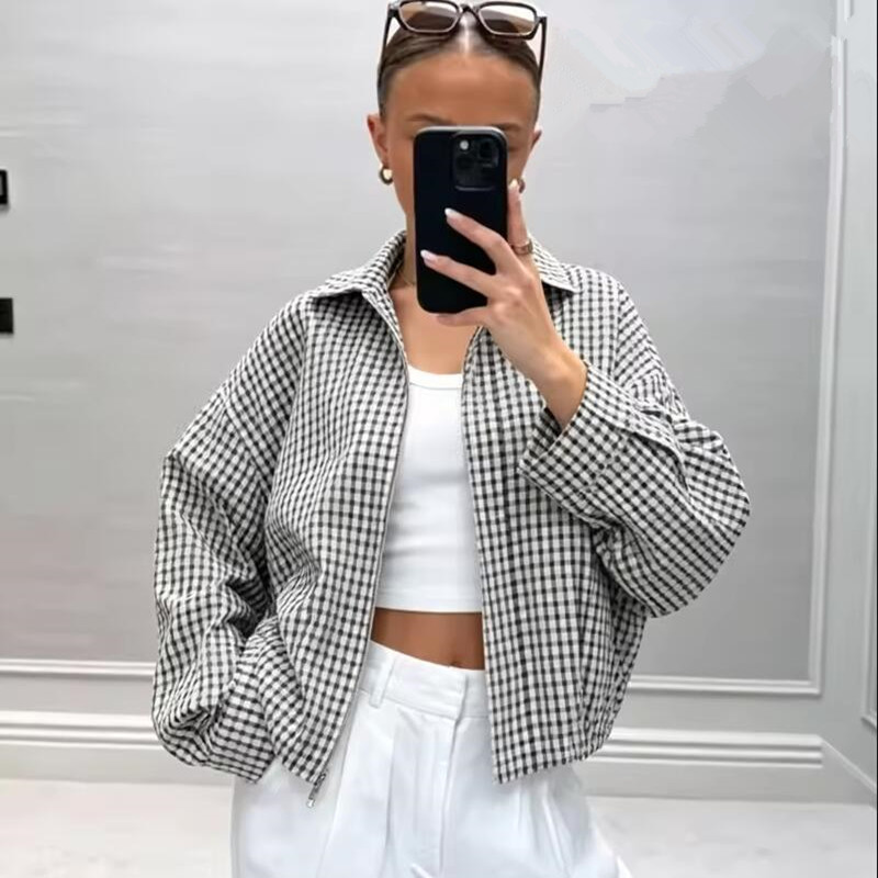 Plaid Bomber Jacket Women Demi - Varsity Jacket Letterman 评论和价格