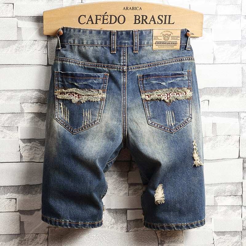 Ripped Hip-hop Denim Shorts Me - Men'S Fashion Overalls 评论和价格