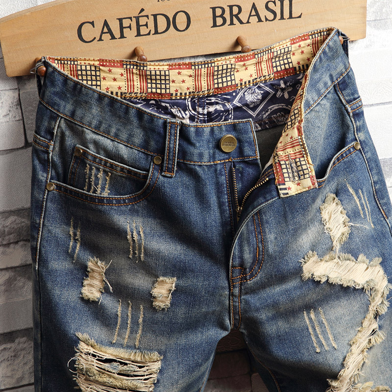 Ripped Hip-hop Denim Shorts Me - Men'S Fashion Overalls 评论和价格