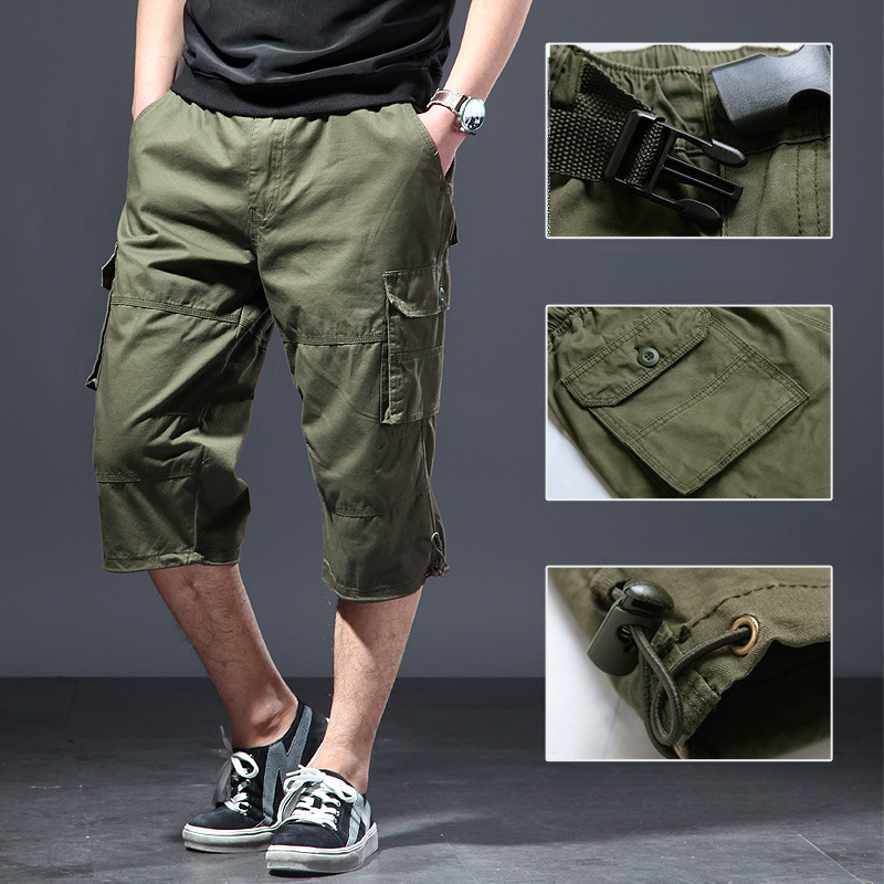 Men's Cotton 3/4 Pants Loose P - Men'S Fashion Overalls 评论和价格