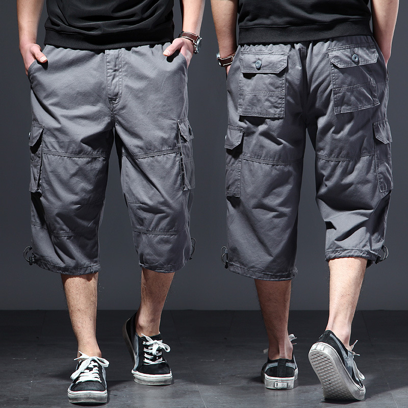 Men's Cotton 3/4 Pants Loose P - Men'S Fashion Overalls 评论和价格