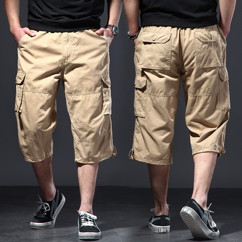 Men's Cotton 3/4 Pants Loose P - Men'S Fashion Overalls 评论和价格