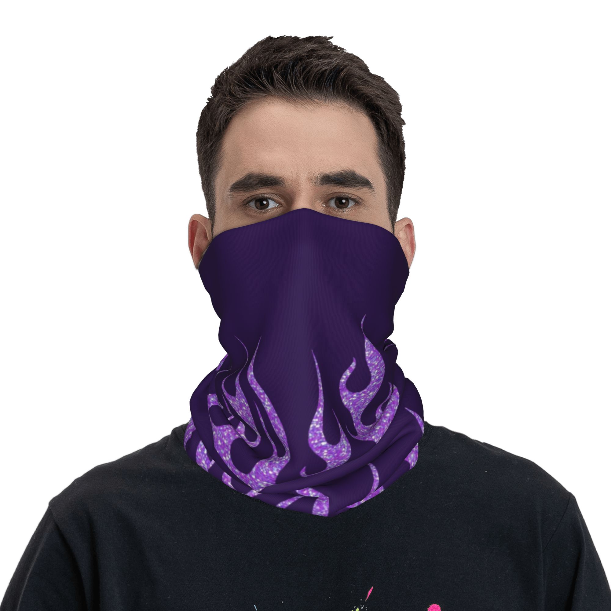 Custom Purple Glitter Flames B - Men'S Fashion Aesthetics 评论和价格