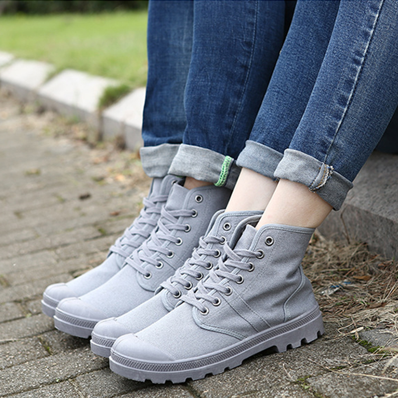 Men Boots New Casual Canvas Sh - Mens Fashion Combat Boots 评论和价格