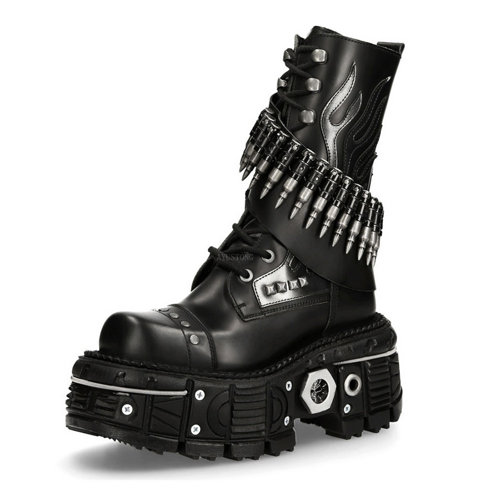 Fashion New Thick Sole Rivet B - Mens Fashion Combat Boots 评论和价格
