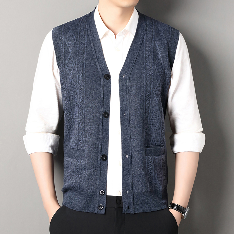 Autumn Winter Mens Vest Casual - Men'S Fashion V Neck Sweater 评论和价格