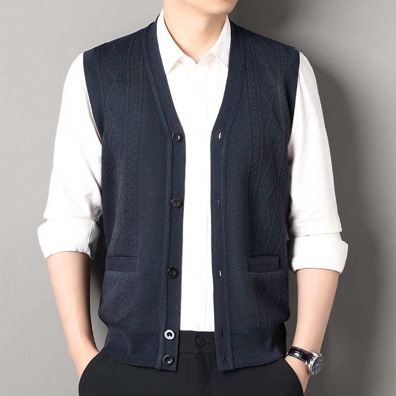 Autumn Winter Mens Vest Casual - Men'S Fashion V Neck Sweater 评论和价格