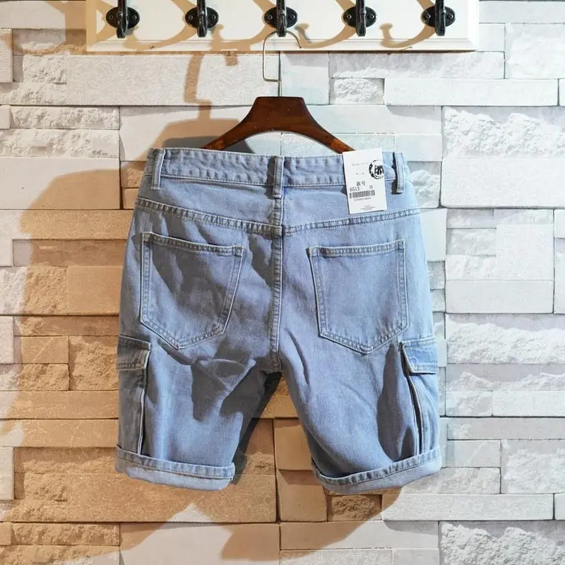 Loose Straight Short Jeans Pan - Men'S Fashion Overalls 评论和价格