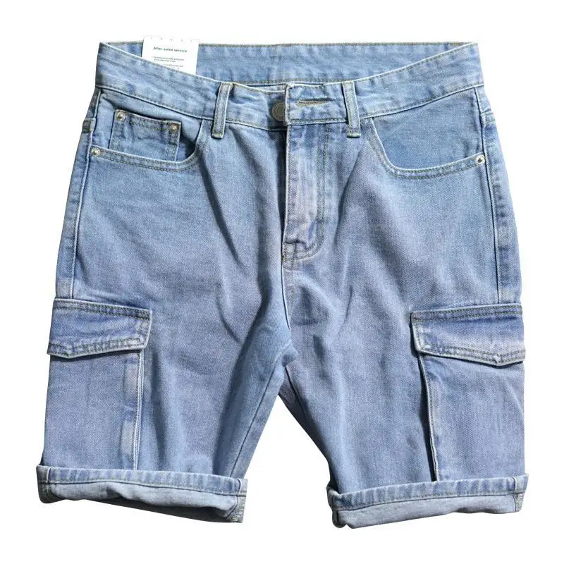 Loose Straight Short Jeans Pan - Men'S Fashion Overalls 评论和价格