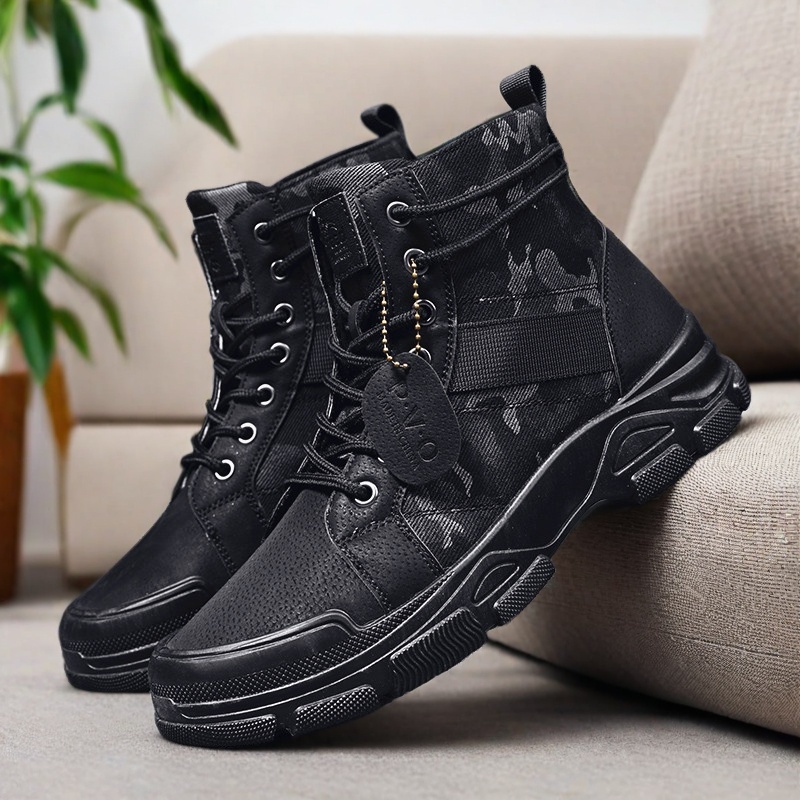 Mid-top Lace-up Men's Combat B - Mens Fashion Combat Boots 评论和价格