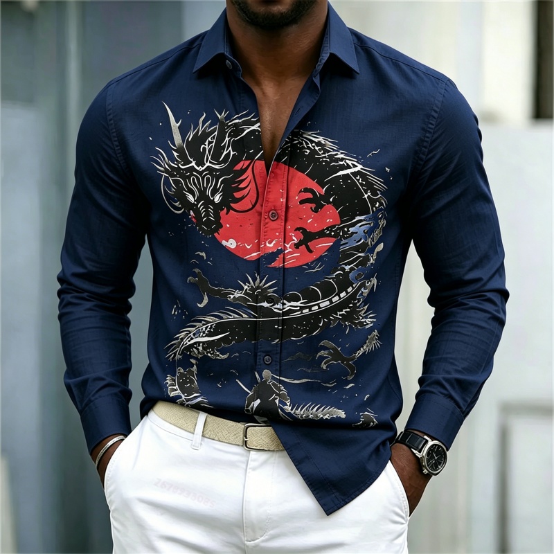 2026 New Men's Shirt White Bla - Mens Fashion Streetwear 评论和价格