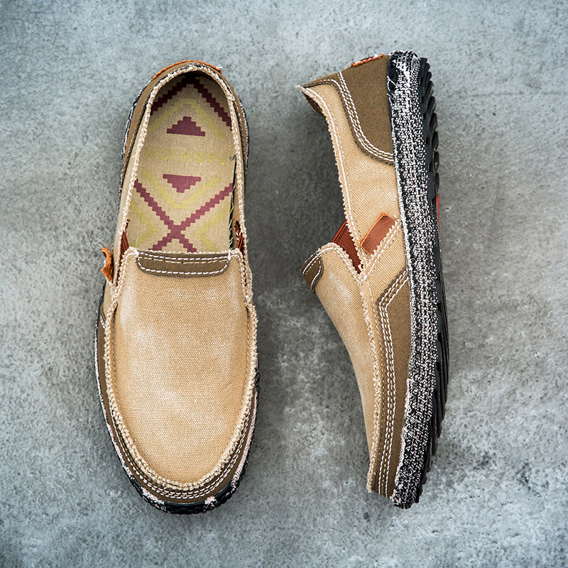 Fashion Breathable Canvas Shoe - Men Fashion Vintage 评论和价格