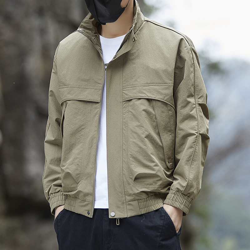 Business Casual Thin Stand Col - Harrington Jacket 评论和价格