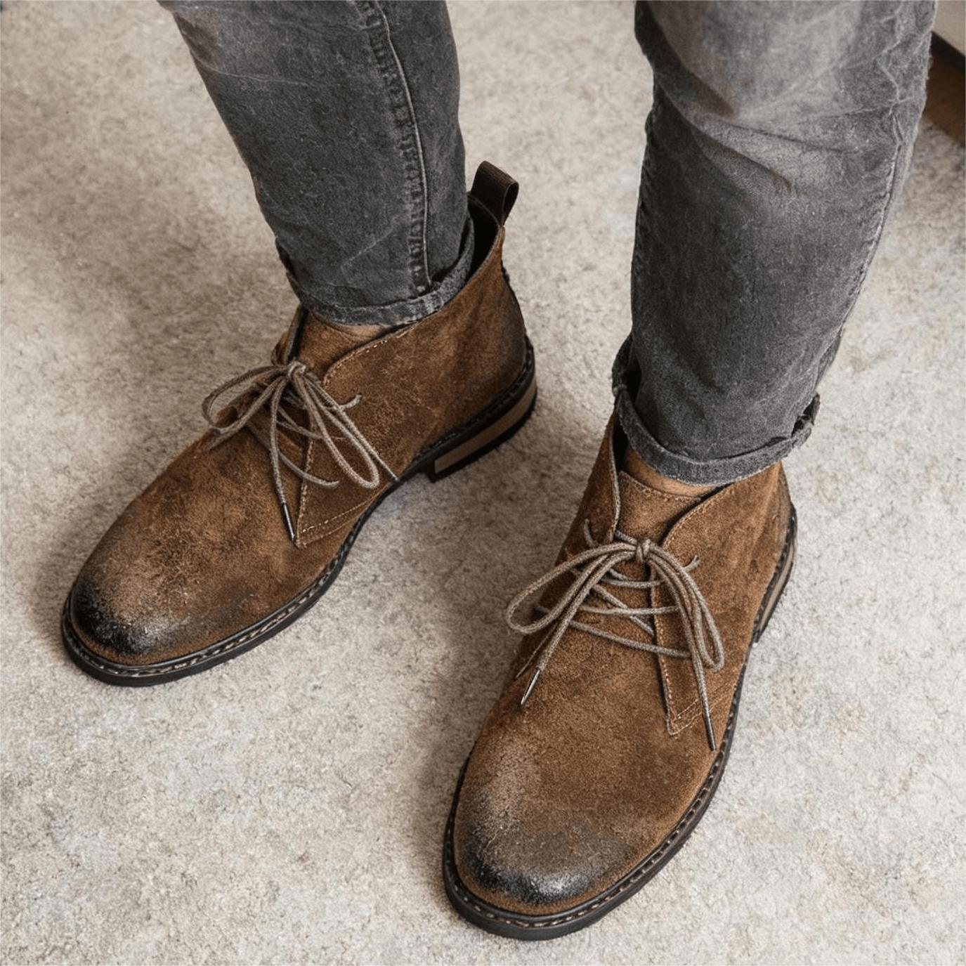 Leather Boots Retro Comfortabl - Men'S Fashion Model 评论和价格