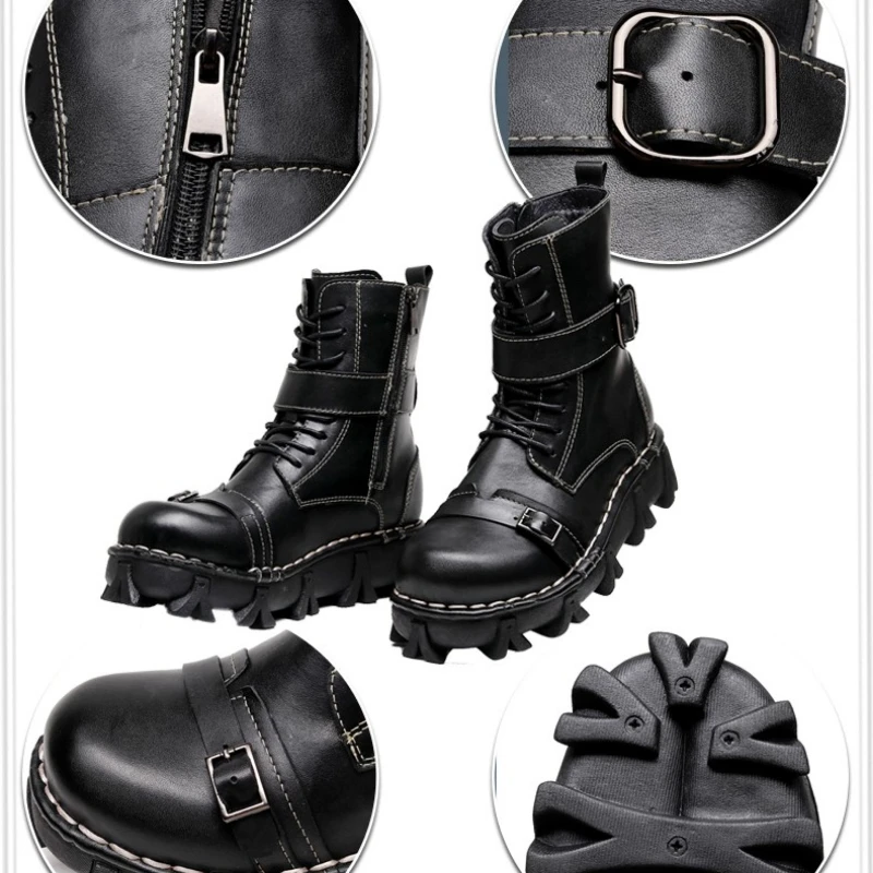 Fashion Men's Genuine Leather  - Mens Fashion Combat Boots 评论和价格